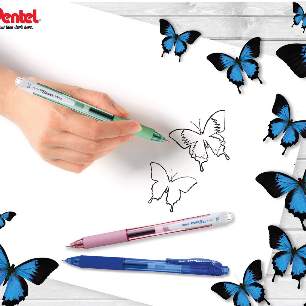 Bút Bi Nước Nhật Bản Pentel Energel X BL107 Ngòi 0.7 Mực Đen