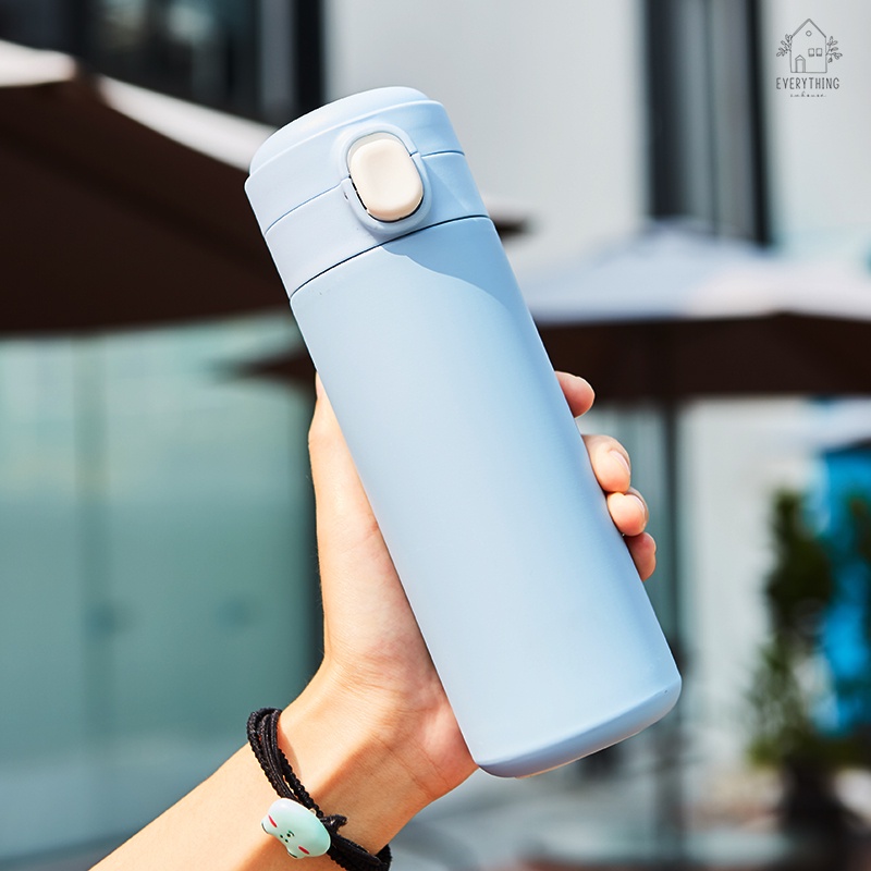 Bình giữ nhiệt hình gấu siêu dễ thương tiện dụng kèm túi vải xách tay canvas