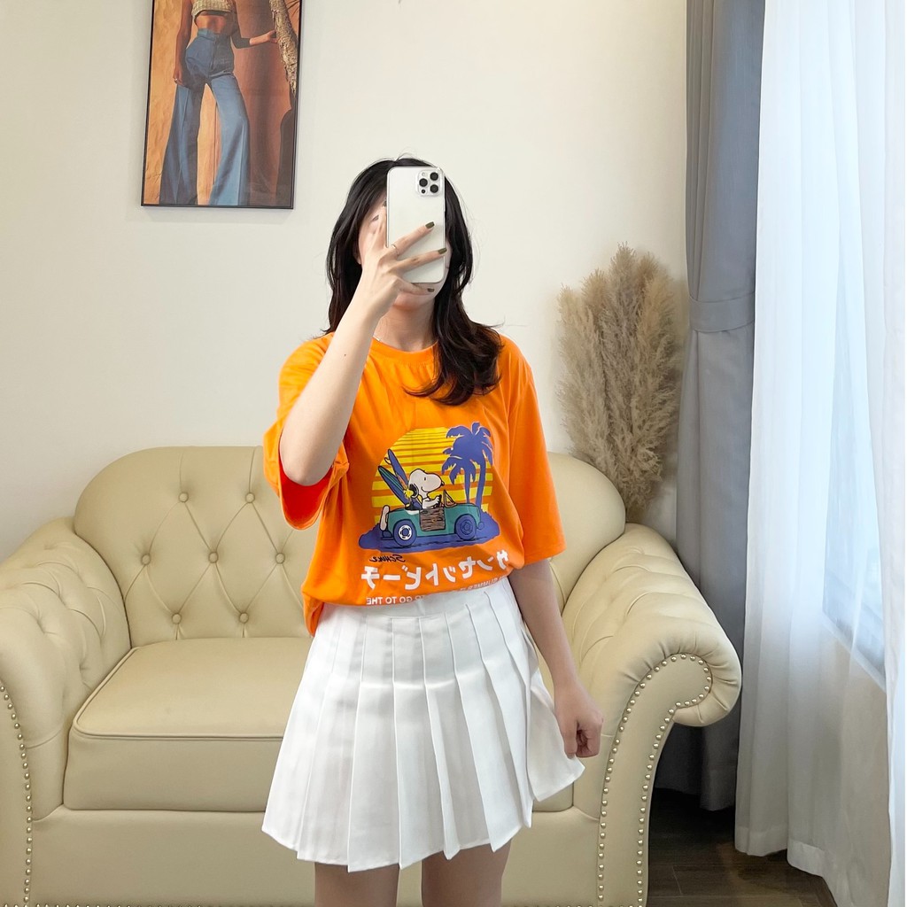 Áo thun nữ / Áo phông nữ tay lỡ form rộng freesize mùa hè vải cotton thoáng mát