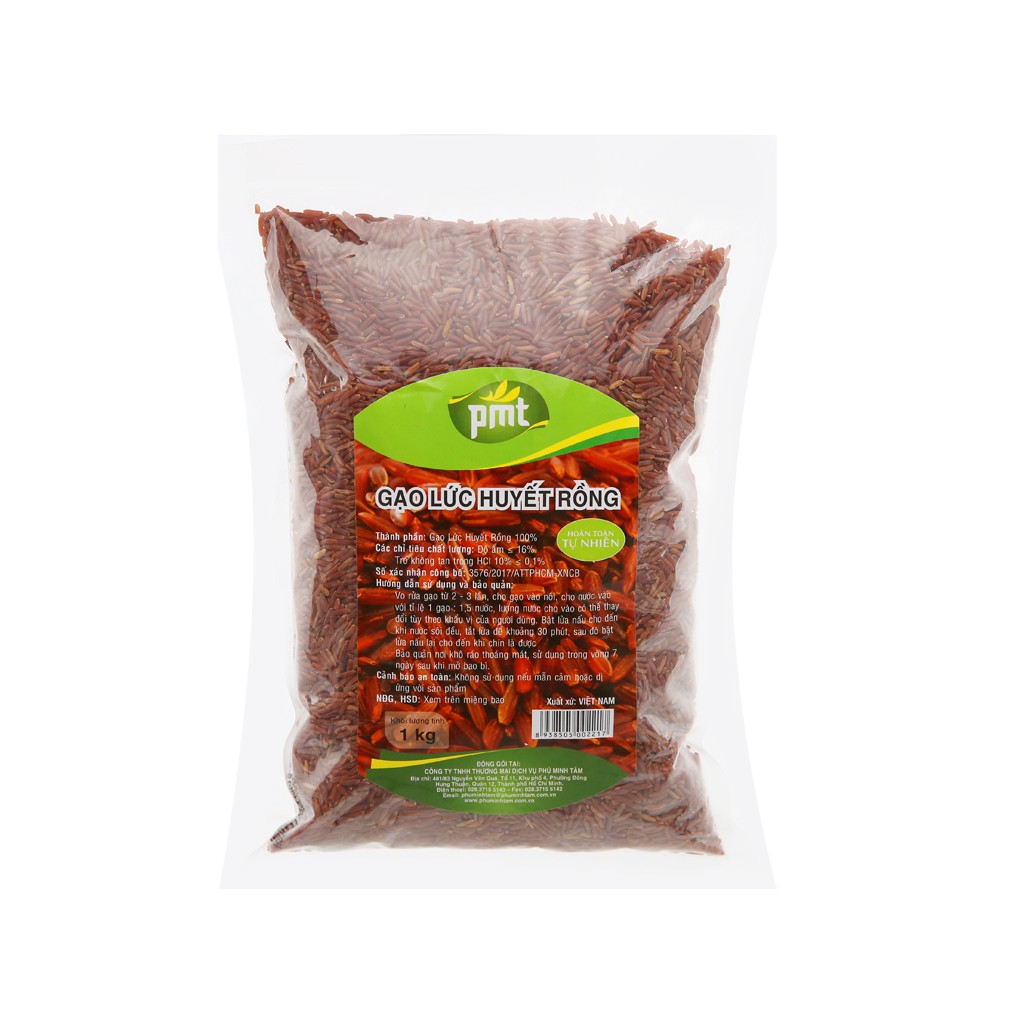 Gạo lứt huyết rồng PMT 1kg