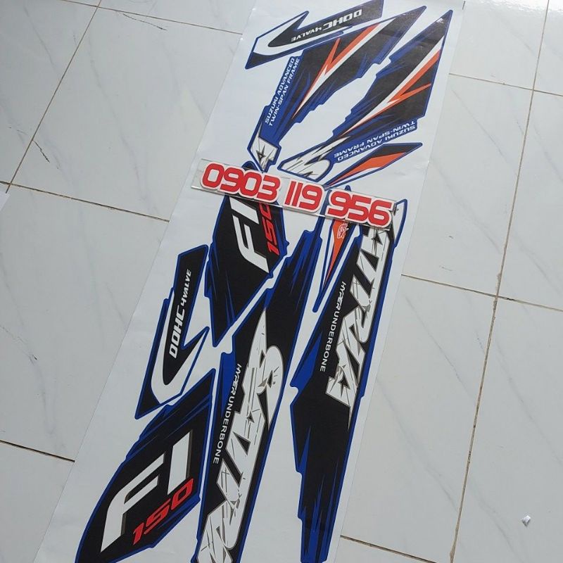 Tem rời satria xanh đen