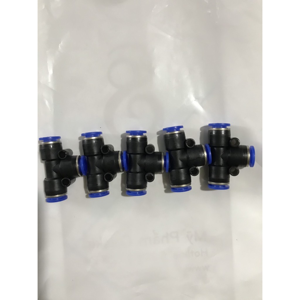 5 TÊ NỐI NHANH ỐNG PHUN SƯƠNG 8MM, NỐI HƠI NHANH CHỮ T