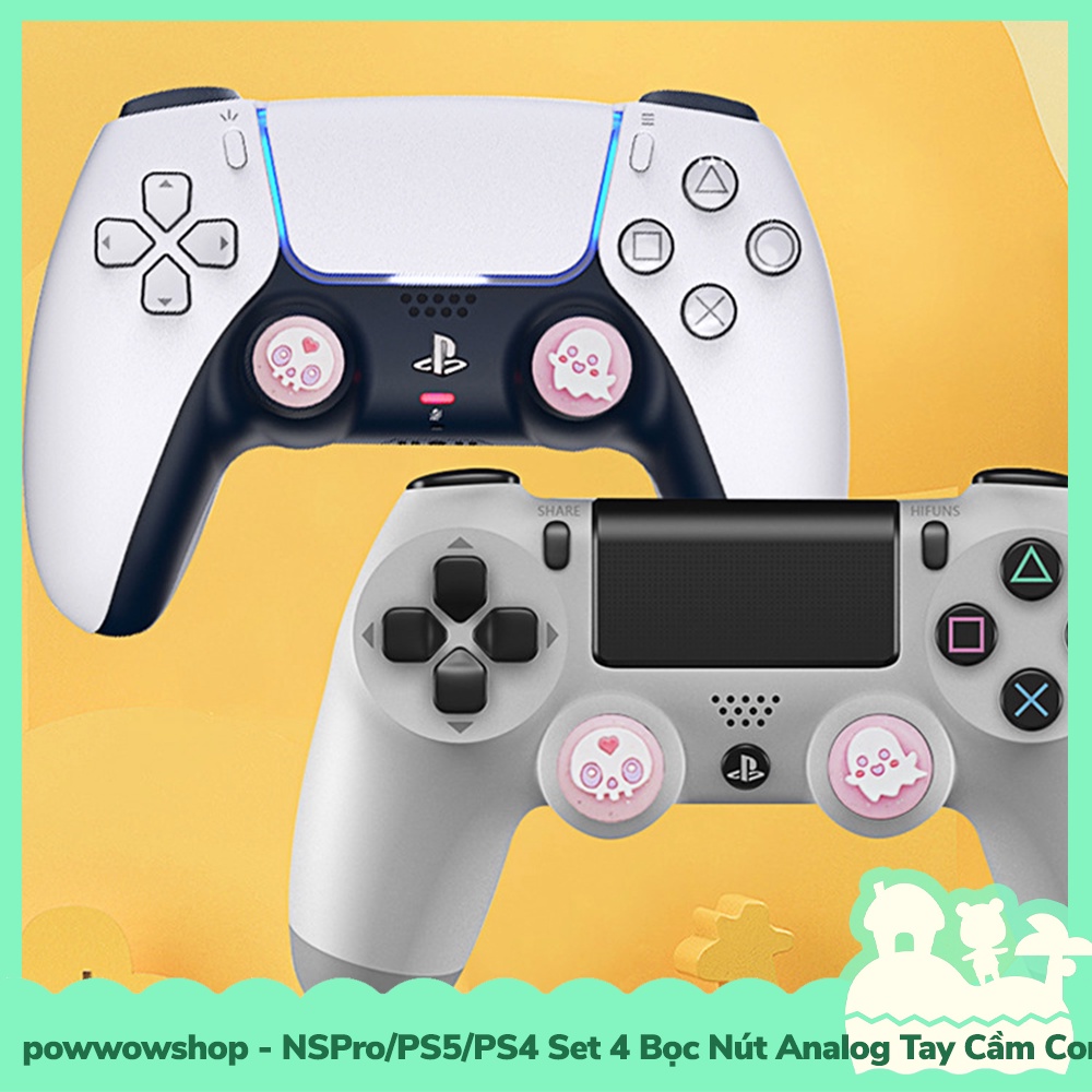 [Sẵn VN - Hỏa Tốc] NSPro/PS4/PS5 Set 4 Bọc Nút Cần Xoay Analog Cho Tay Cầm Controller Ghost &amp; Bones