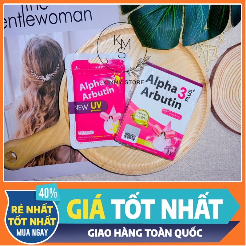 Viên cấy trắng alpha arbutin 3 plus UV Thái Lan túi 10 viên