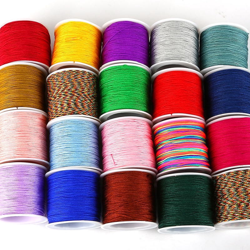 Cuộn dây cotton 50m 0.8mm dùng làm đồ trang sức thủ công