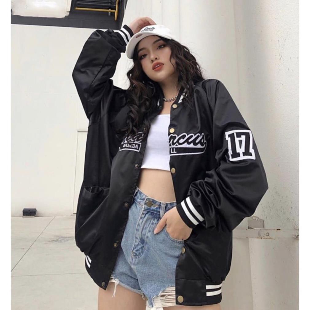 Áo Khoác Dù BOMBER MAR.CUS. Đen Viền Trắng Unisex