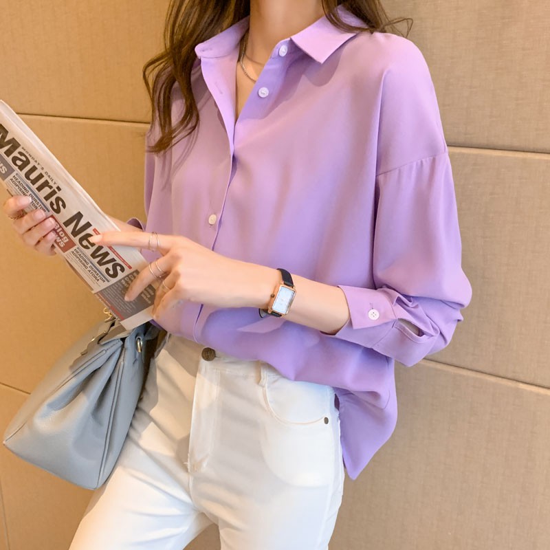 Áo Sơ Mi Voan Tay Dài Thời Trang Dành Cho Nữ