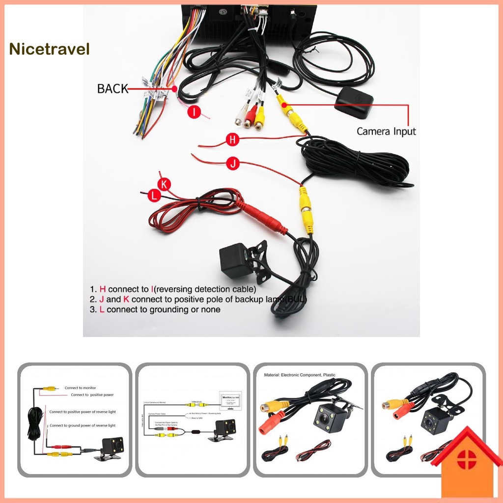 Camera chiếu hậu góc rộng 170 độ 4/8/12 LED cho xe hơi