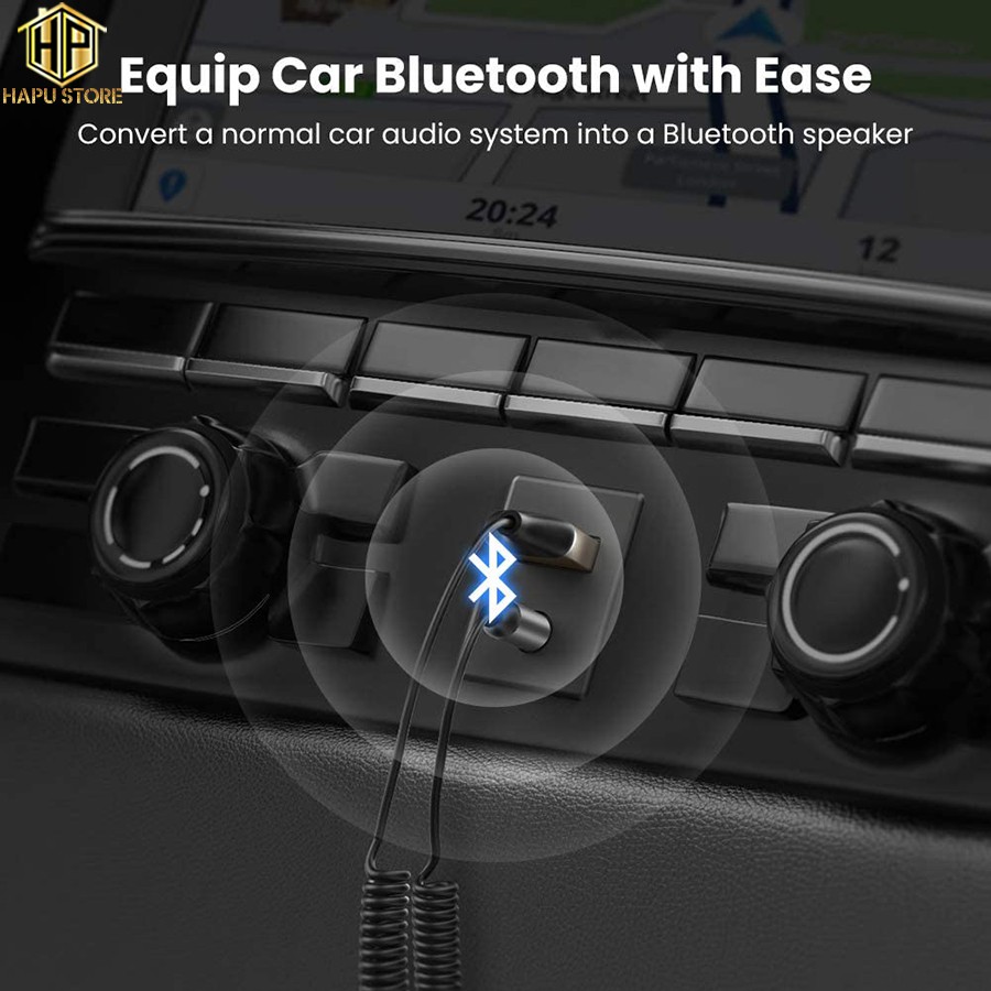 Bộ thu Bluetooth 5.0 Ugreen 70601 tích hợp mic đàm thoại chính hãng - Hapustore
