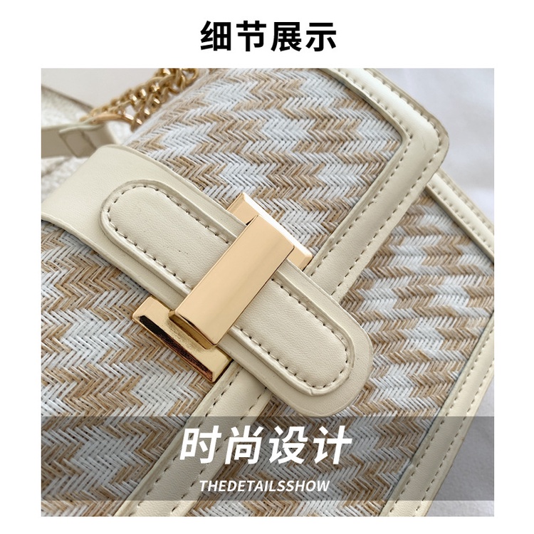 Túi Đeo JASMIN NOIR Chéo Dáng Vuông Nhỏ Họa Tiết Sọc Caro Phối Dây Xích Thời Trang Trẻ Trung Cho Nữ