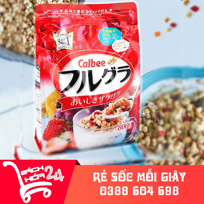 Ngũ cốc Calbee nhật bản 750g - Bịch Đỏ 11/2023 MỚI NHẤT
