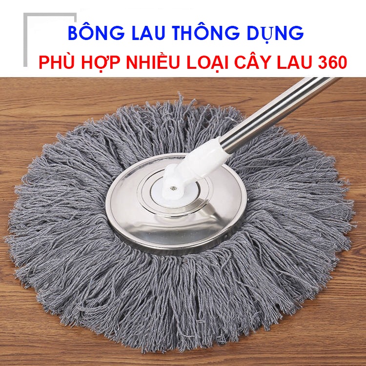 Combo 3 bông lau nhà 360 Cotton siêu thấm hút, siêu bền