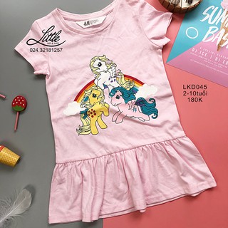 Váy cotton hồng pony