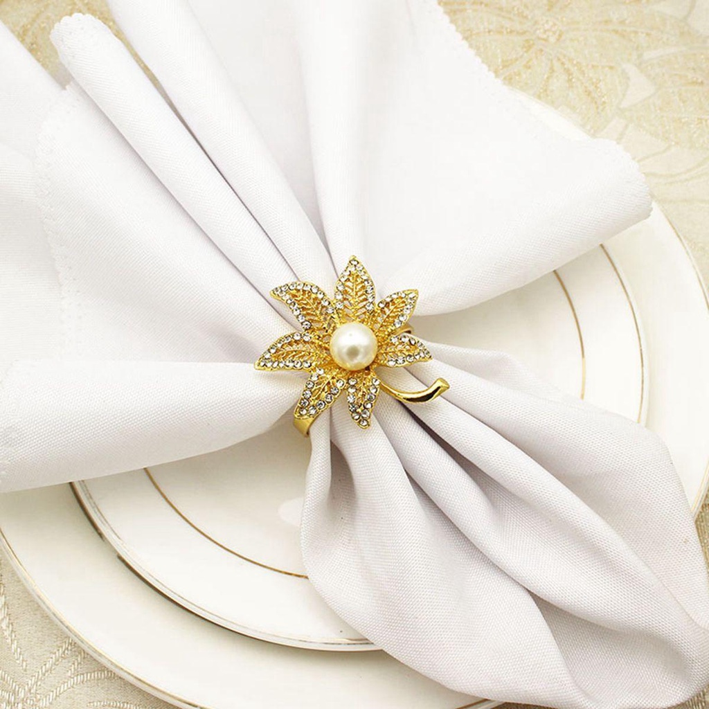 Nhẫn Giữ Khăn Ăn Bằng Niken Hình Lá Phong Độc Đáo Trang Trí Nhà Cửa / Tiệc Cưới|Khóa Cài Đa Năng Tiện Dụng Chất Lượng Cao