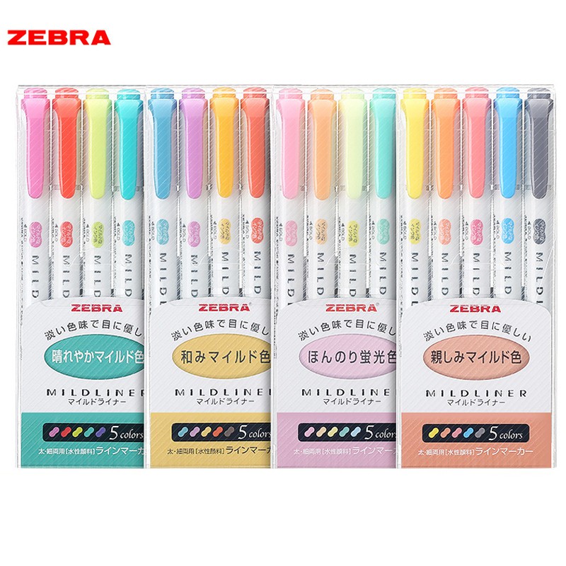 BỘ 5 BÚT HIGHLIGHT ZEBRA MILDLINER WKT7