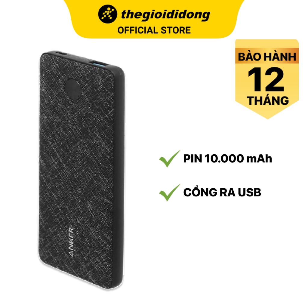 Pin sạc dự phòngAnker PowerCore Slim A1229 10.000 mAh Type C/1 cổng USB - Chính hãng BH 12 tháng