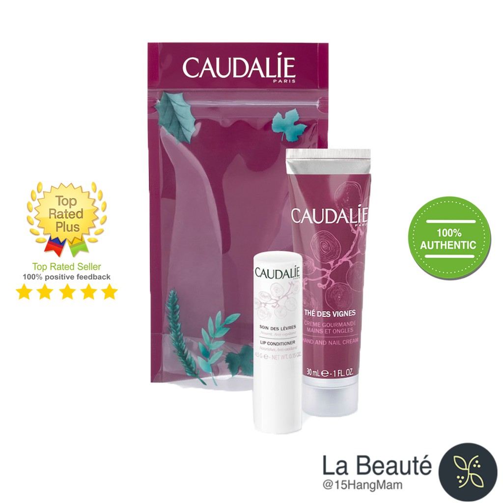 Caudalie Hand Cream Travel Trio Set-Bộ Sản Phẩm Kem Tay và Dưỡng Môi Du Lịch Caudalie