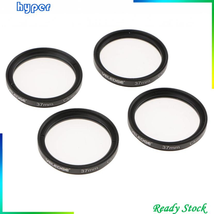 4 Pcs 37mm Macro Close Up +1 +2 +4 +10 Lens Filter Kit Set with Carry Pouch