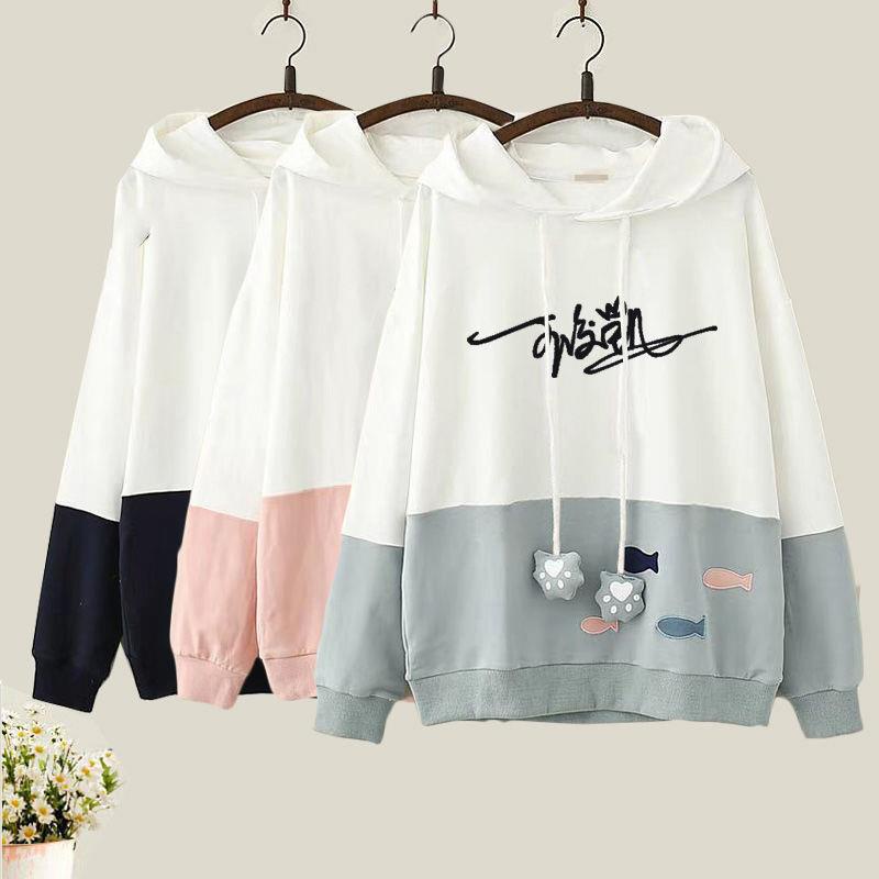 ☾✌❆Tfboys Áo hoodie dài tay có mũ trùm đầu thời trang thu đông dành cho nữ sinh
