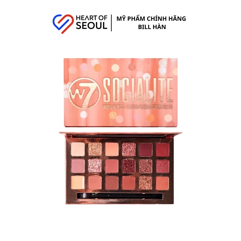 Bảng phấn mắt W7 Socialite Eyeshadow Palette 18 ô (Bill Hàn)