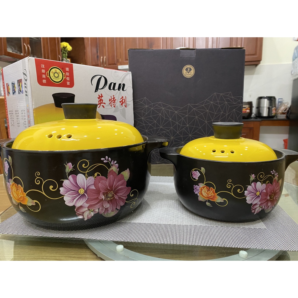 Nồi Đất Hoa Văn Cao Cấp Đấy Tản Nhiệt 360 Hàng Loại 1