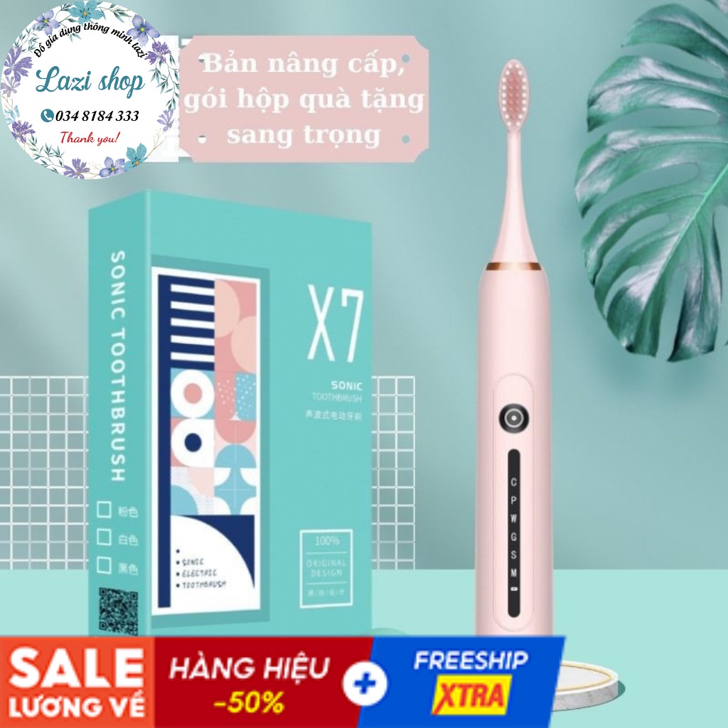 Bàn chải đánh răng điện Sonic X7, công nghệ châu Âu thế hệ mới nhất 2021