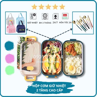 Hộp Đựng Cơm Giữ Nhiệt, Hộp Cơm 2 Tầng Inox Cao Cấp Tiện Lợi - Rick Store