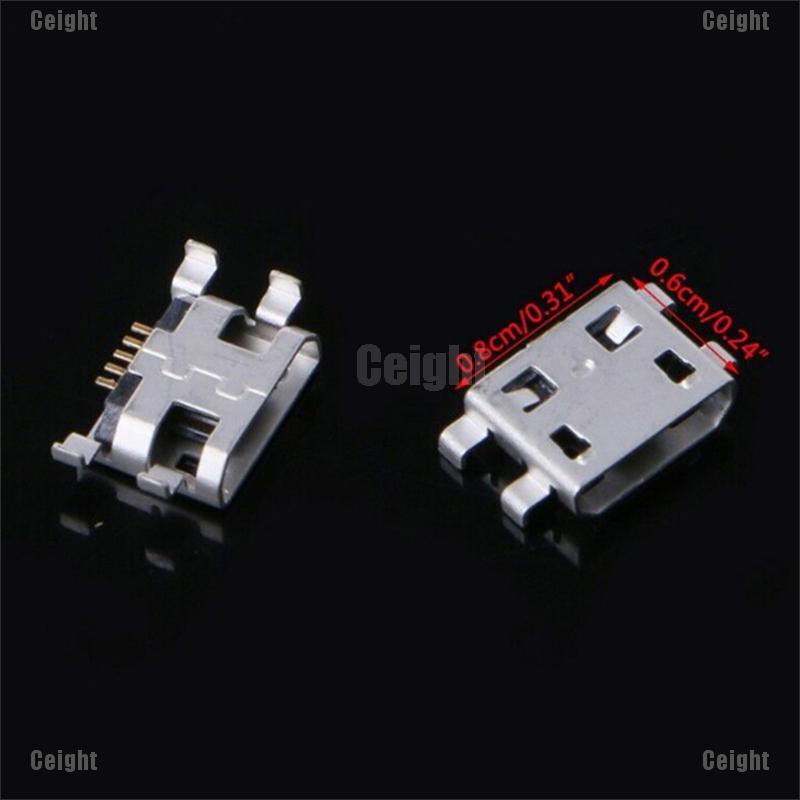 (Cei) 10 Pcs type B micro usb 5 pin female charger mount jack connector port socket  _cei