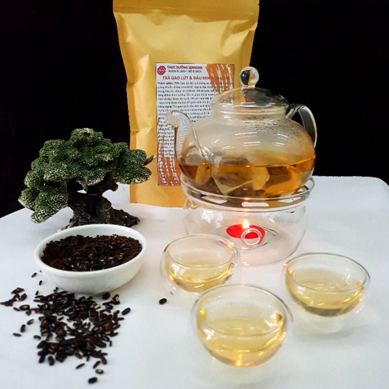 Trà gạo lứt đỏ mix Đậu đen xanh lòng (1kg) Rang củi theo phương pháp thực dưỡng Ohsawa | BigBuy360 - bigbuy360.vn