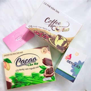 Cà Phê CQ 3IN1/Cacao Cần Tây 4IN1/Detox X3 Giảm Cân D7 Chính Hãng
