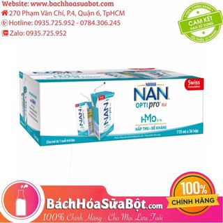 Combo 2 thùng sữa dinh dưỡng pha sẵn nan optipro kid 115ml/hộp - thùng 6 lốc