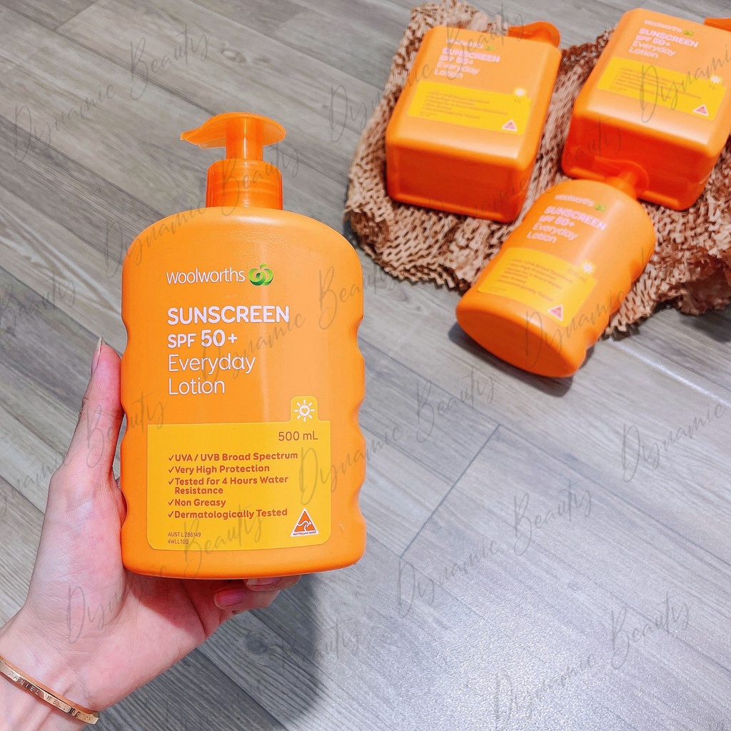 Kem chống nắng Woolworths everyday sunscreen spf 50+ 100ml - 500ml - 1l của Úc