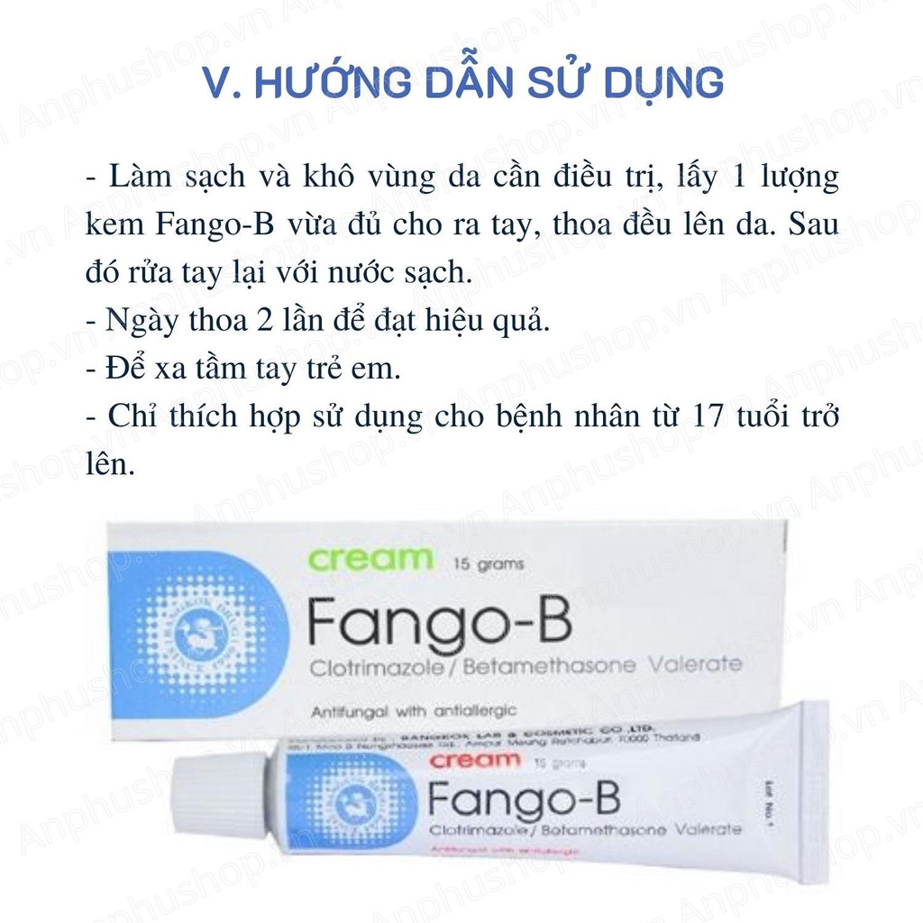 Kem bôi lang ben, nấm ngứa Fango-B CREAM Thái Lan - Sản phẩm chính hãng