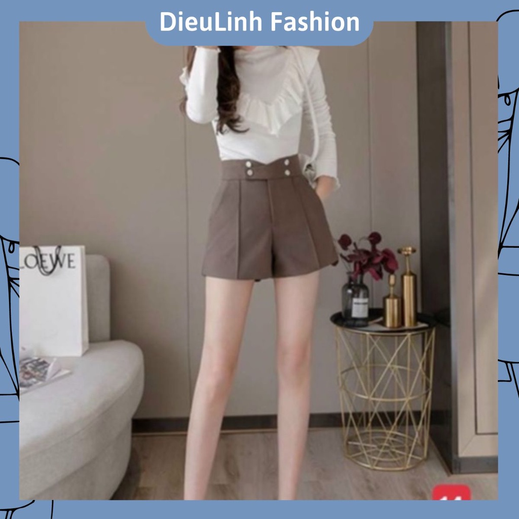 Quần Short Tây Nữ Lưng Cao, Quần Short Nữ DieuLinh_Fashion, Chất Liệu Vải Tuyết Mưa Mềm Mại, Phong Cách Thời Trang TCS.