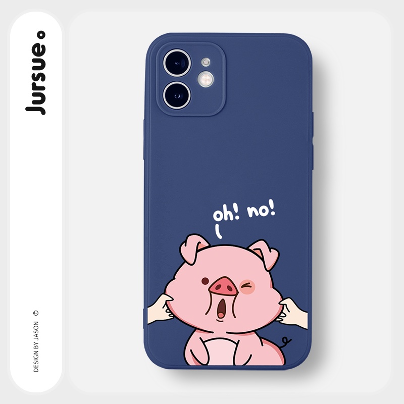 Ốp lưng JURSUE hoạt hình cặp đôi dễ thương đẹp cho iPhone 13 12 11 Pro Max SE 2020 X XR XS ip 8 7 6 6S Plus kute Y149