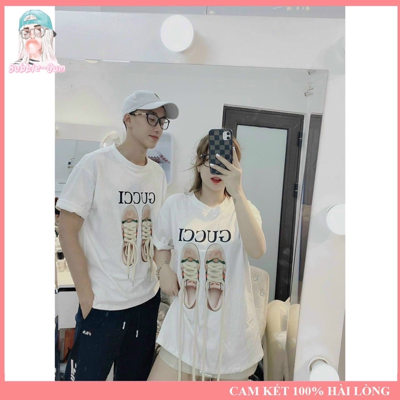 [SIÊU PHẨM] Áo Thun 3158 Mặt Nhung Guci - In 3d 🥰🥰 Phối Dây Thắt Nơ Fom To Rộng&lt;70kg