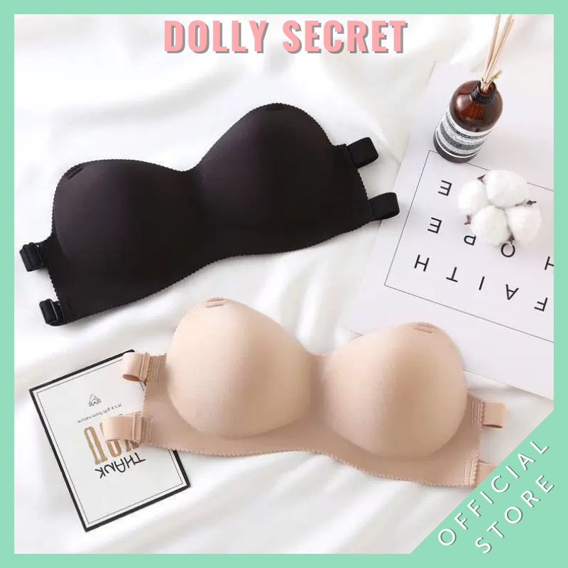 Áo lót nữ không dây cup ngực đệm mỏng chống tụt mặc áo hở vai DOLLY SECRET A20