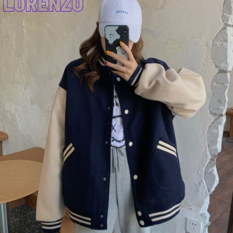 [Áo bomber nữ khoác ngoài kiểu bóng chày] áo bomber nữ from rộng bigsize nỉ kiểu bóng chày thời trang ulzzang hàn quốc