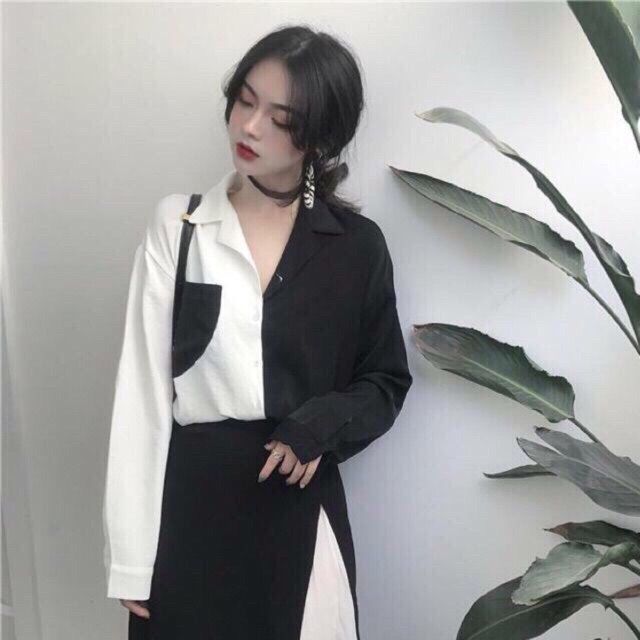 Áo sơ mi phối màu