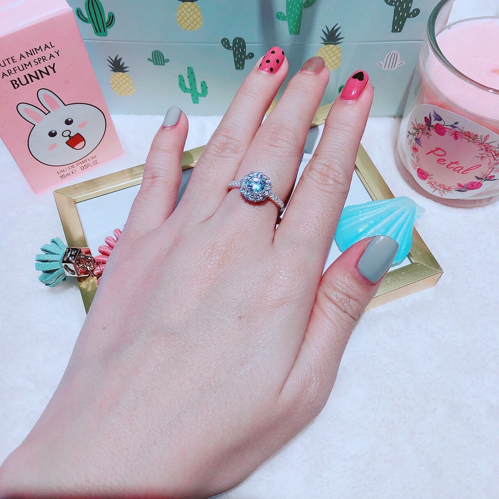 Nhẫn bạc Ý S925 nữ xoàng đính đá cao cấp MiASJ N049 thanh lịch