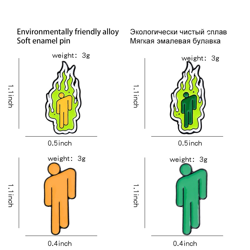 Ghim Cài Áo Hình Billie Eilish Hoạt Hình Thời Trang