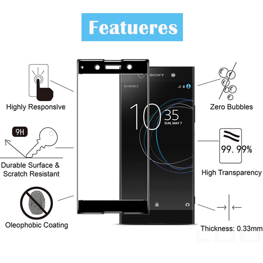 Kính cường lực bảo vệ màn hình cho điện thoại Sony X XP XZ XZ1 XZ3 XA XA1 XA2 XA3 XZ4 Ultra 5 20 Plus Compact Premium