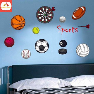 Giấy dán tường 3D mẫu decal đẹp giá rẻ phòng ngủ phòng khách - trang trí cho bé gái bé trai có keo sẵn THỂ THAO