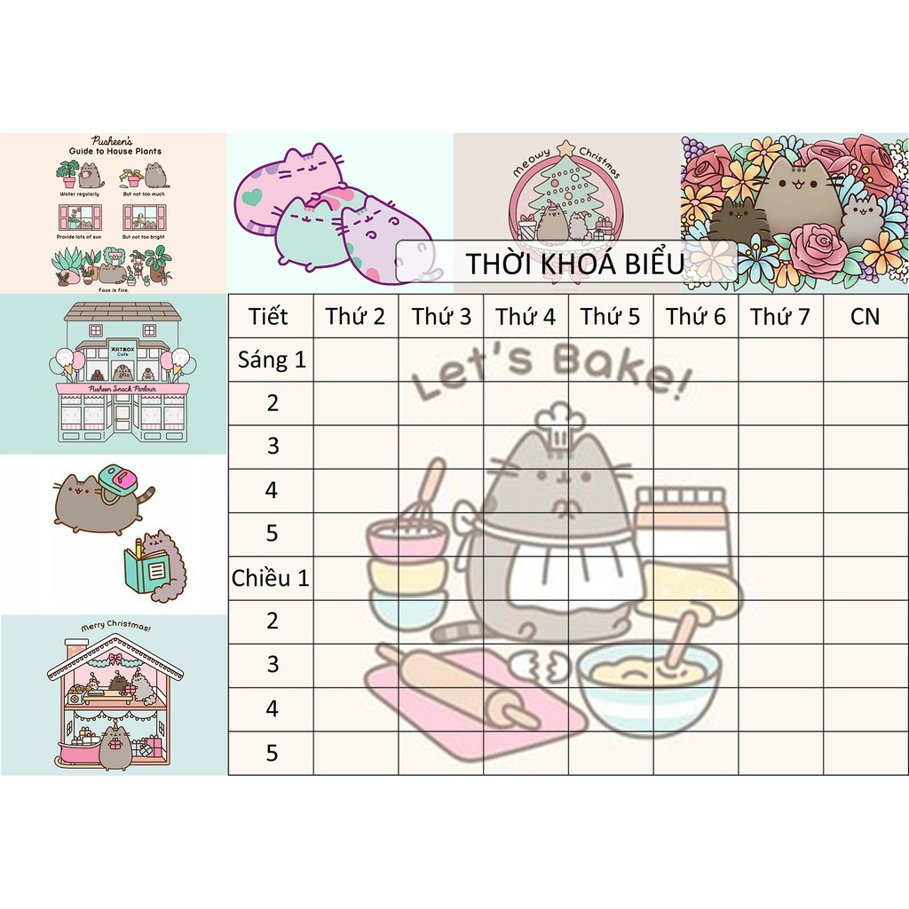 Thời Khoá Biểu Pusheen A4TKB6 size A4