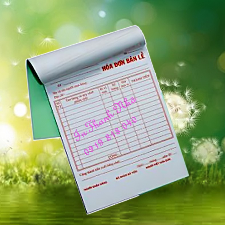 Hóa Đơn bán hàng 10cuốn  (In theo yêu cầu)