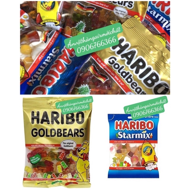 Kẹo Dẻo Haribo Gold Bears/Star Mix Gói 80g - Date 2023