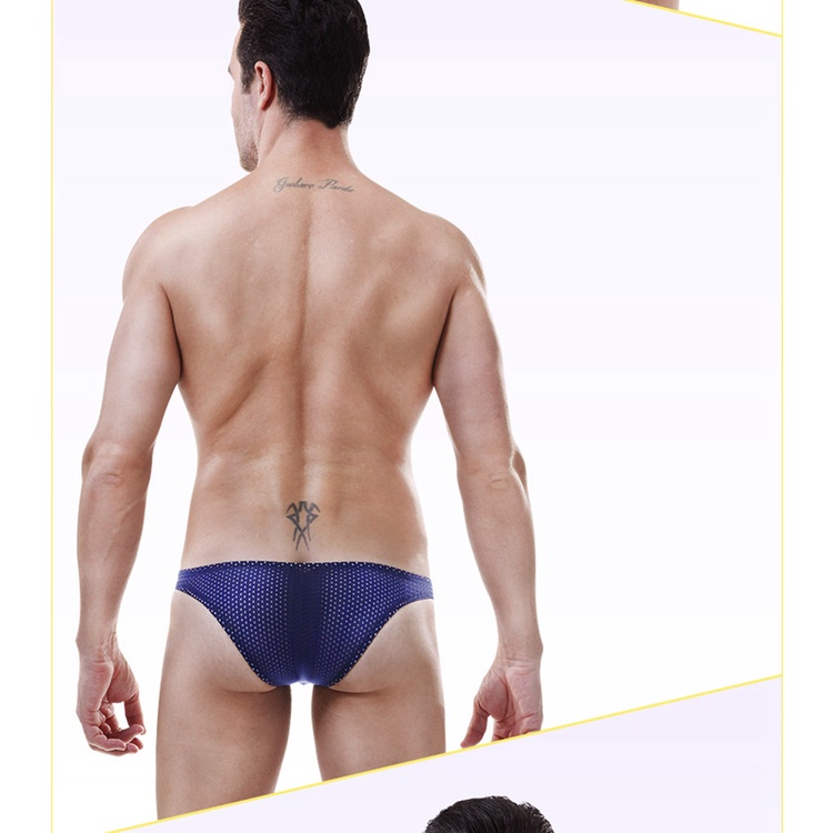 Quần lót vải lụa lạnh phối lưới siêu mỏng thoáng khí thời trang mùa hè cho nam 130