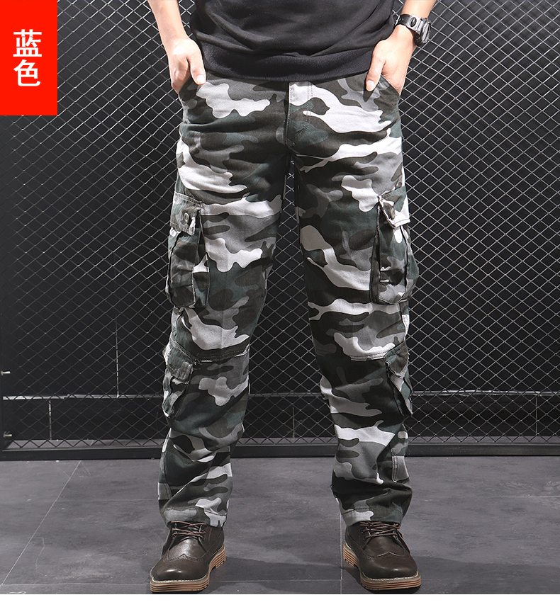 New Multi-pocket Camouflage Cargo Pants Men's Loose Large Size Tactical pants