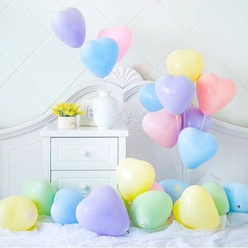 Set 5/ 20 bong bóng latex 10 inch 2.2g hình trái tim nhiều màu sắc tùy chọn dành cho trang trí tiệc cưới