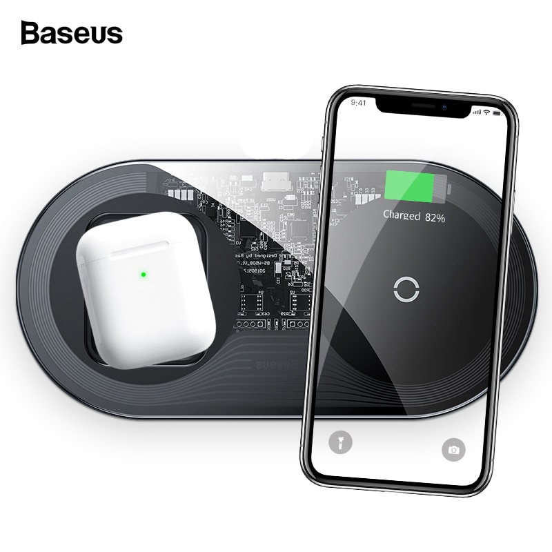 Dock sạc không dây BASEUS WXJK-CA02 Simple 2 in 1 15W Pro Edition Qi Standard Wireless Charger